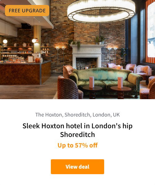 Sleek Hoxton hotel in London's hip Shoreditch