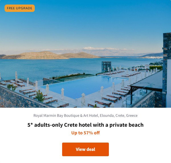 5* adults-only Crete hotel with a private beach