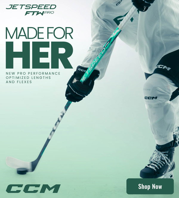CCM Jetspeed FTW Hockey Sticks. Made for her. New pro performance optimized lengths and flexes.