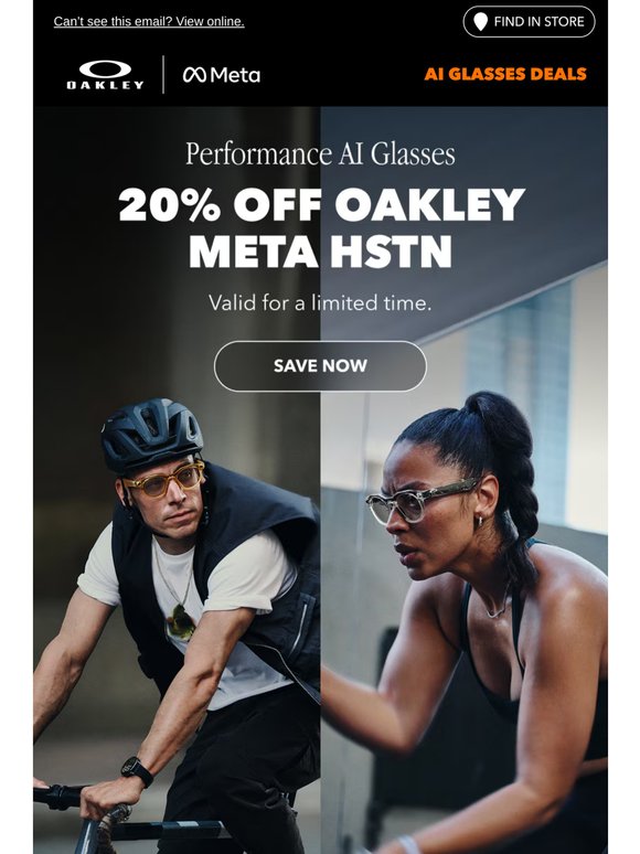 Get 20% Off Oakley Meta HSTN