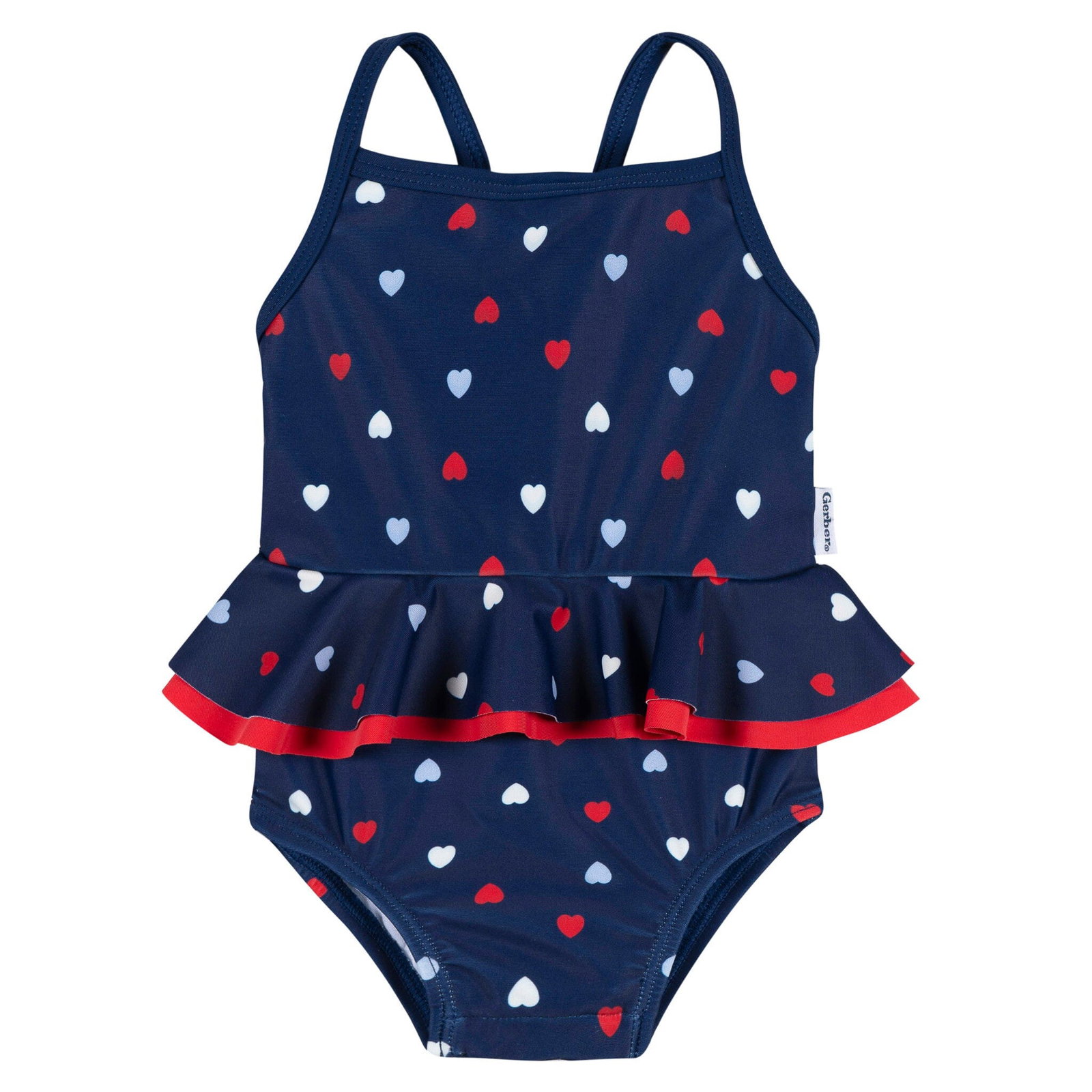 Baby & Toddler Girls UPF 50+ Americana Hearts One-Piece Swimsuit