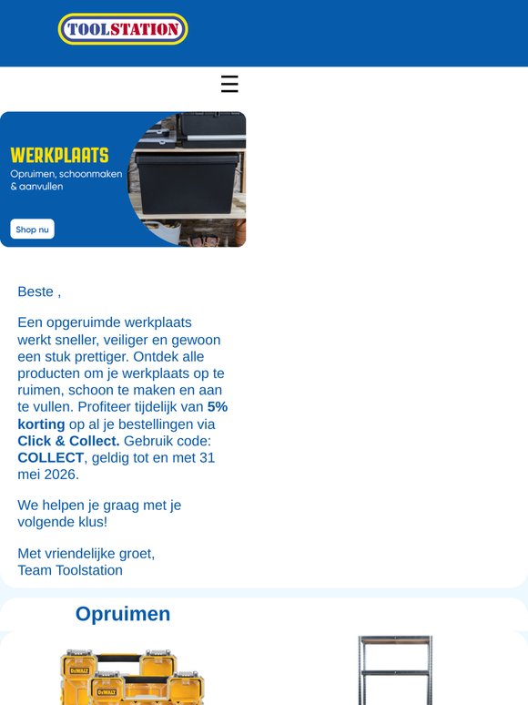 Tijd om de werkplaats op orde te maken