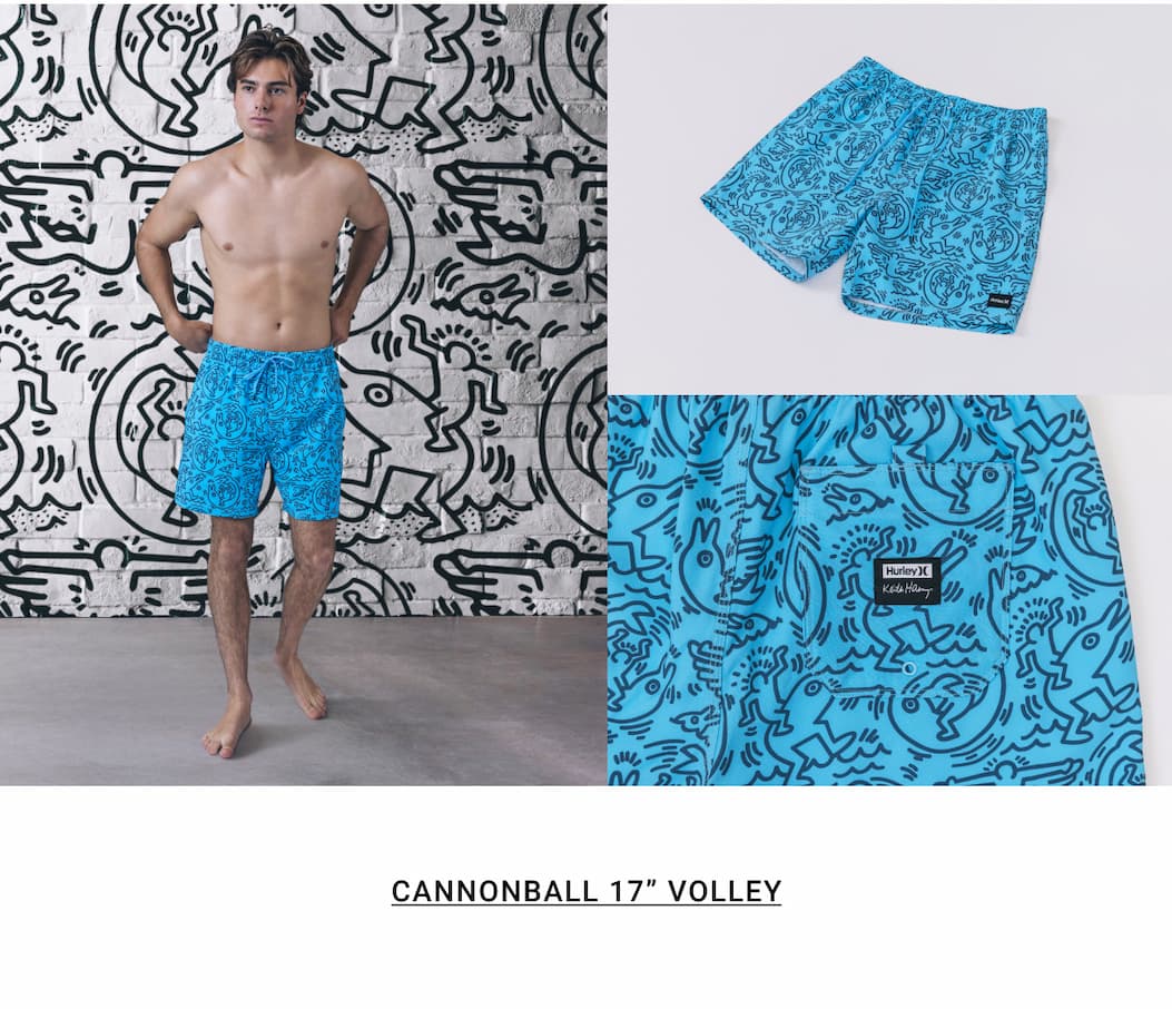 Hurley x Keith Haring Cannonball 17" Volley Short