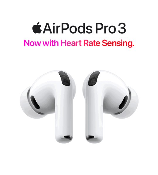 White and grey AirPods Pro 3