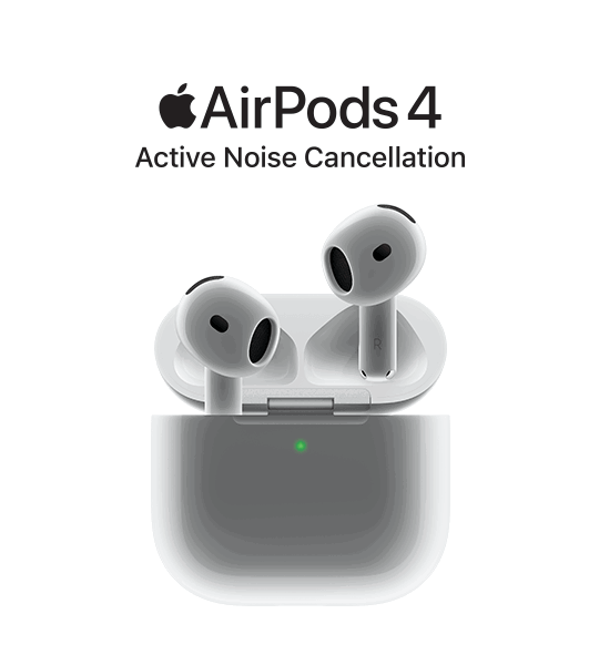 White and grey AirPods 4