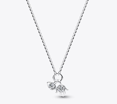 Pandora Talisman Sterling Silver Lab-Grown Diamond Evil Eye & Hamsa Hand Dangle Pendant Necklace 
