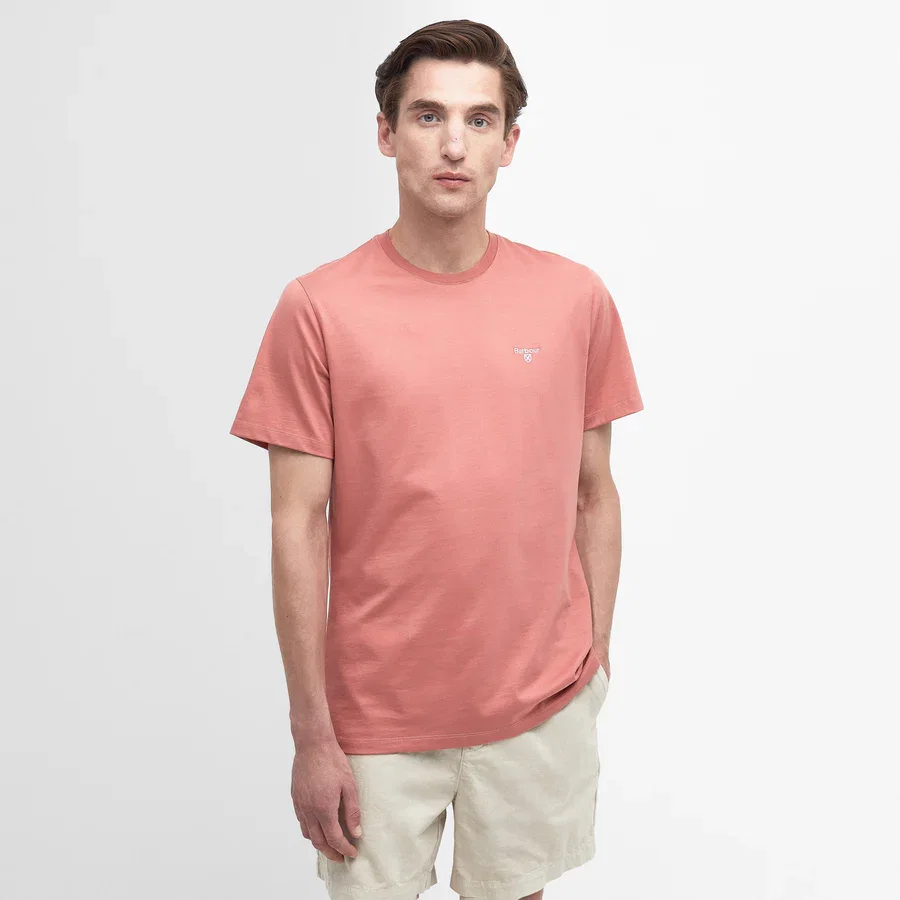 Barbour Mens Essential Sports T-Shirt Pink Clay