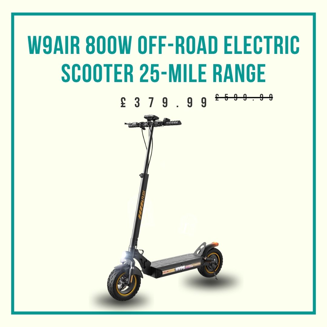 W9Air 800W Off-Road Electric Scooter 25-Mile Range