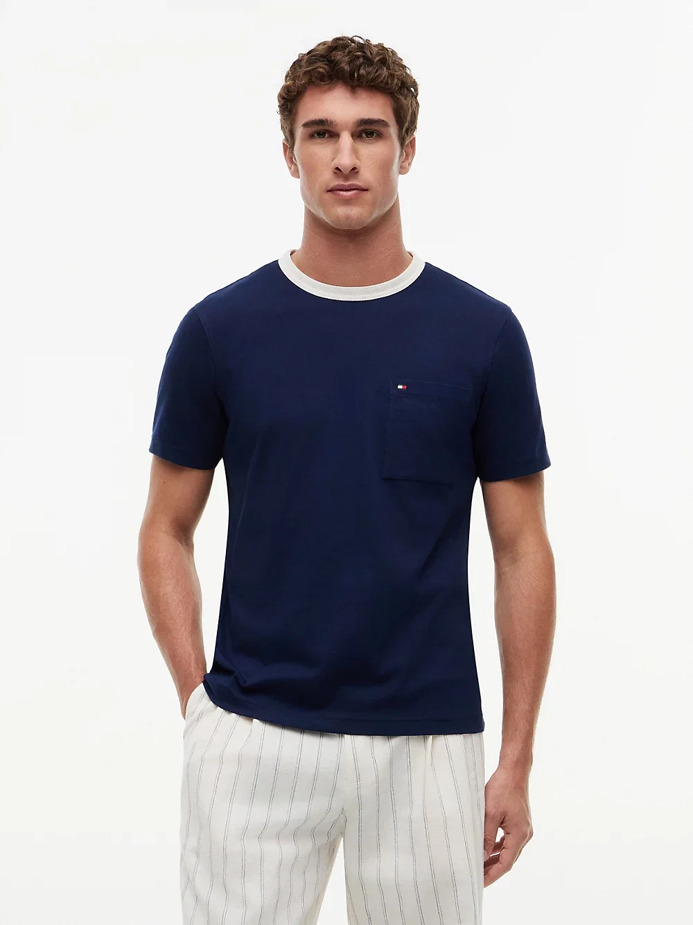 Mesh Collar Jersey T-Shirt
