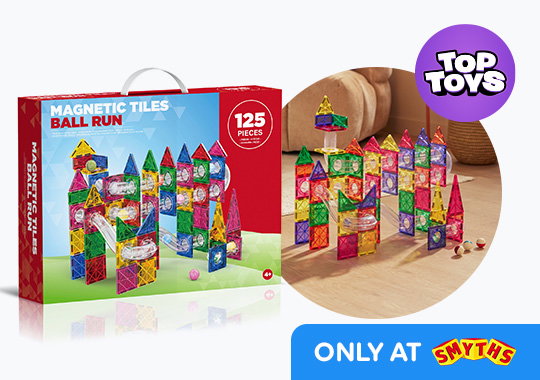 Magnetic Tiles Ball Run 125-Piece Set
