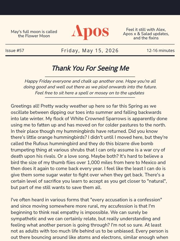 Apos Friday Weekly Newsletter #57