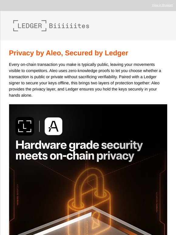 Access Private Transactions with Aleo via Ledger Wallet™