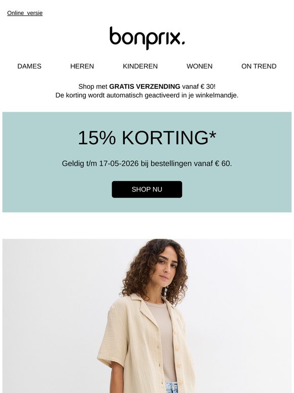 Je krijgt korting: 15% op de hele collectie!