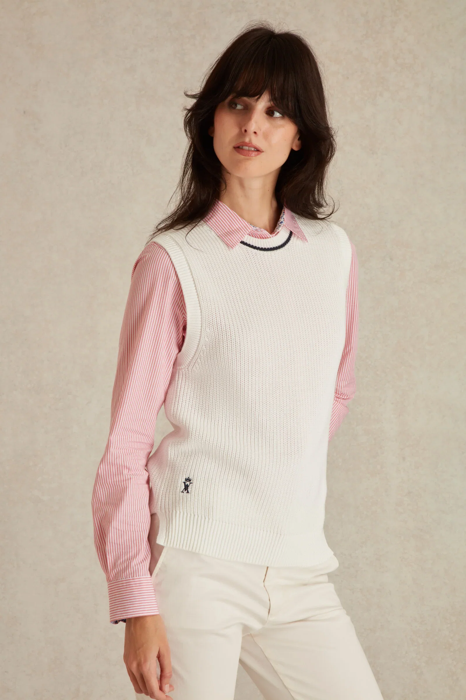 Image of Pull Col Rond Sans Manche