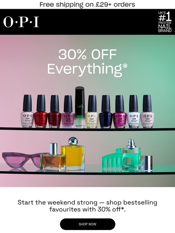 30% OFF OPI best-sellers