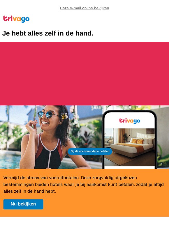 Hier geen kosten vooraf 😌