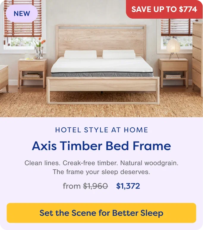 Hotel Style at Home. Axis Timber Bed Frame. Set the Scene for Better Sleep.