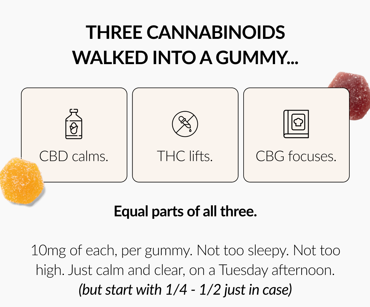 Three Cannabinoids walked into a gummy 