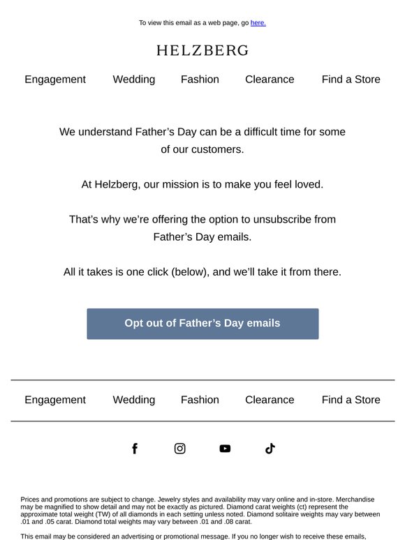 You can opt out of Father's Day promo emails