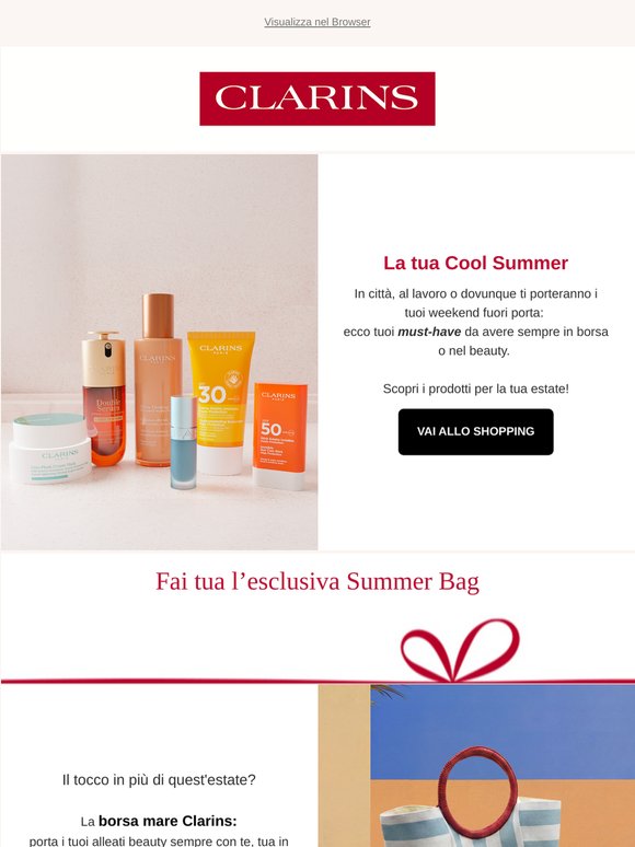 Cool Summer Clarins: fai tua l'esclusiva summer bag!