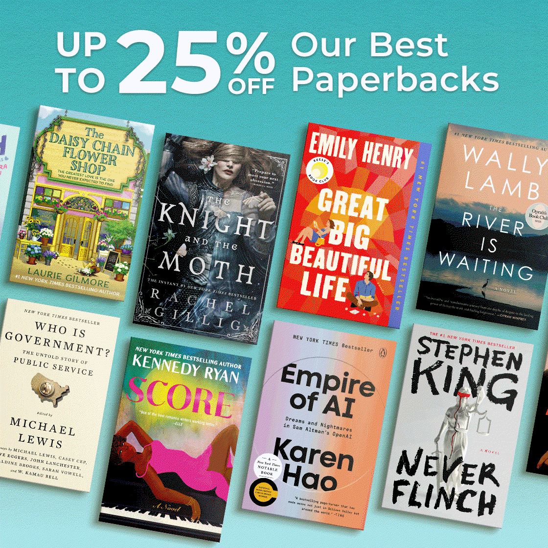 Up to 25% Off Our Best Paperbacks