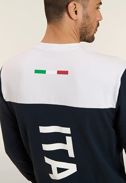 Tuta Uomo Italia FGI Girocollo in Felpa Brushed