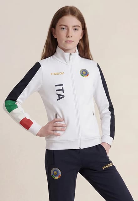 Tuta Junior Italia FGI Full Zip e Collo Alto in French Terry