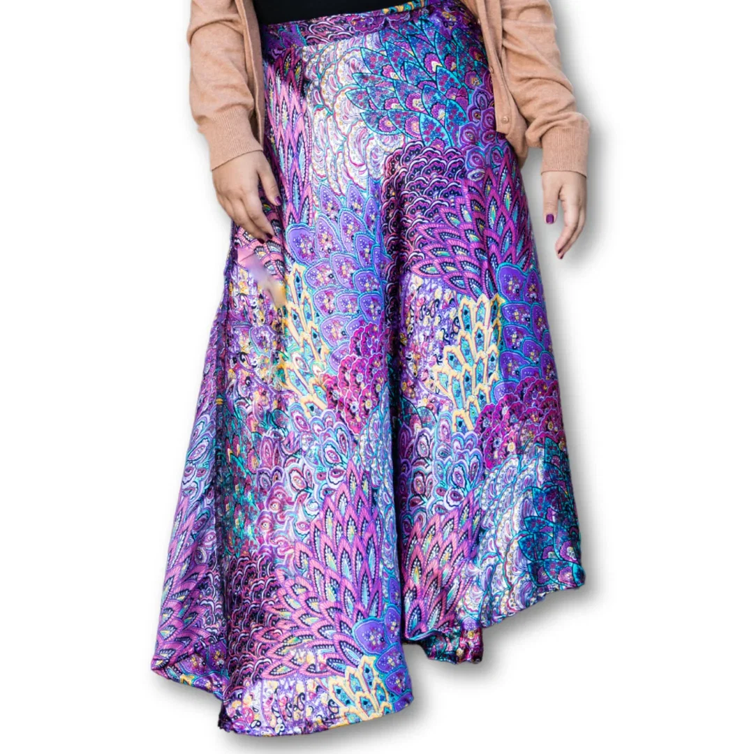 Peacock Floral Wrap Skirt