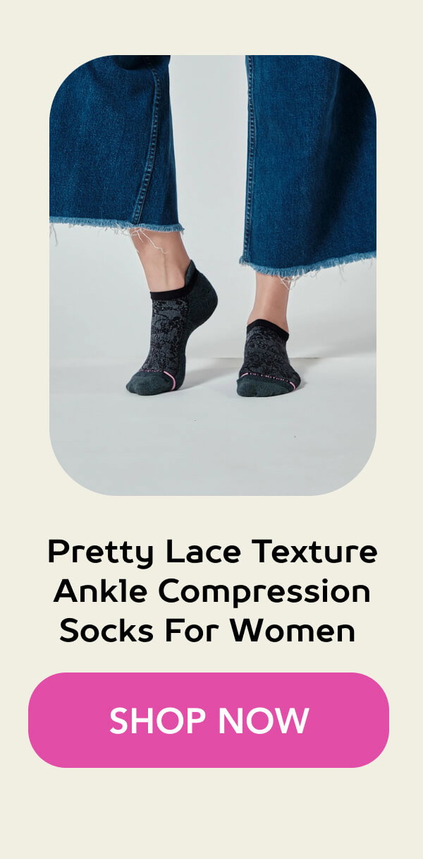 Pretty Lace Texture Ankle Compression Socks For Women 