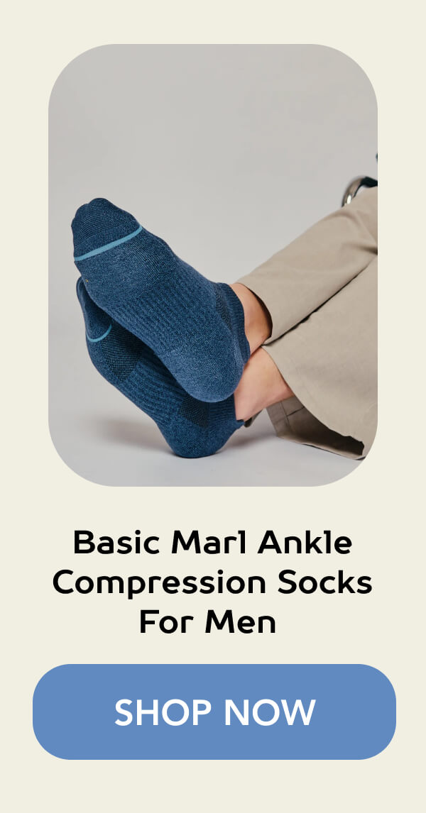 Basic Marl Ankle Compression Socks For Men 