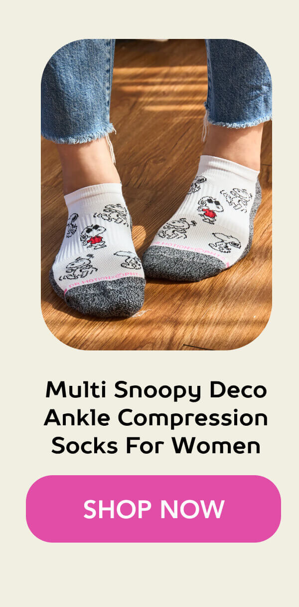 Multi Snoopy Deco Ankle Compression Socks For Women 