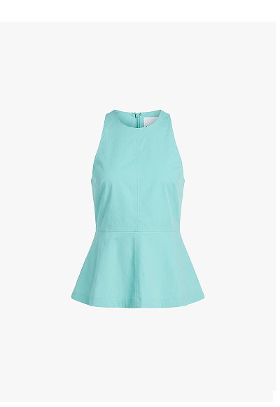CARLOS POPLIN PEPLUM TOP