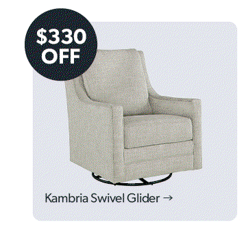 330 dollars OFF. Click to shop the Kambria Swivel Glider