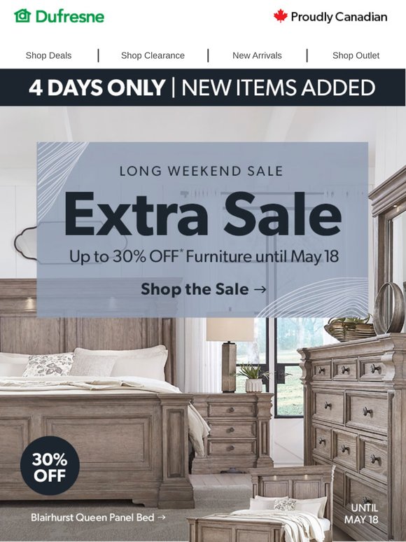 EXTRA EXTRA! 🗞️ 4 DAYS ONLY, up to 30% OFF* Furniture