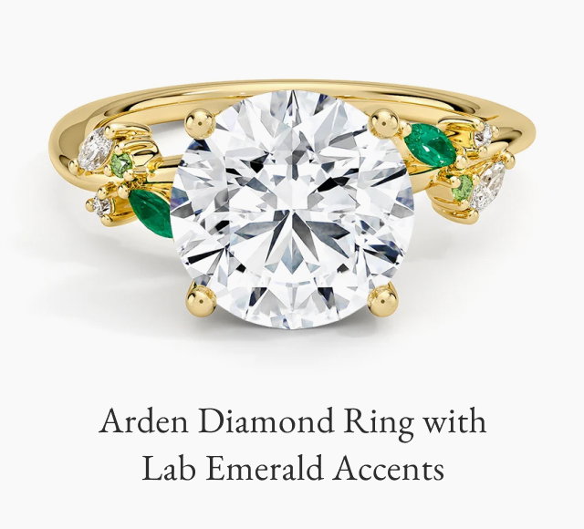 Arden Diamond Ring with Lab Emerald Accents