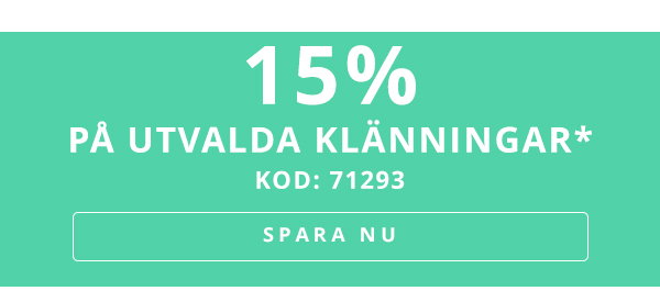 15% på utvalda klänningar