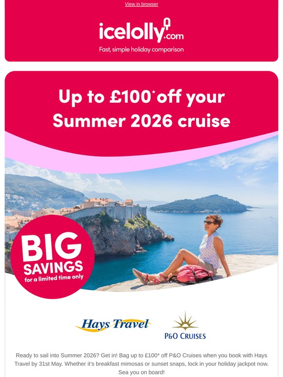 🚢 Up to £100 off Summer 2026 cruises!