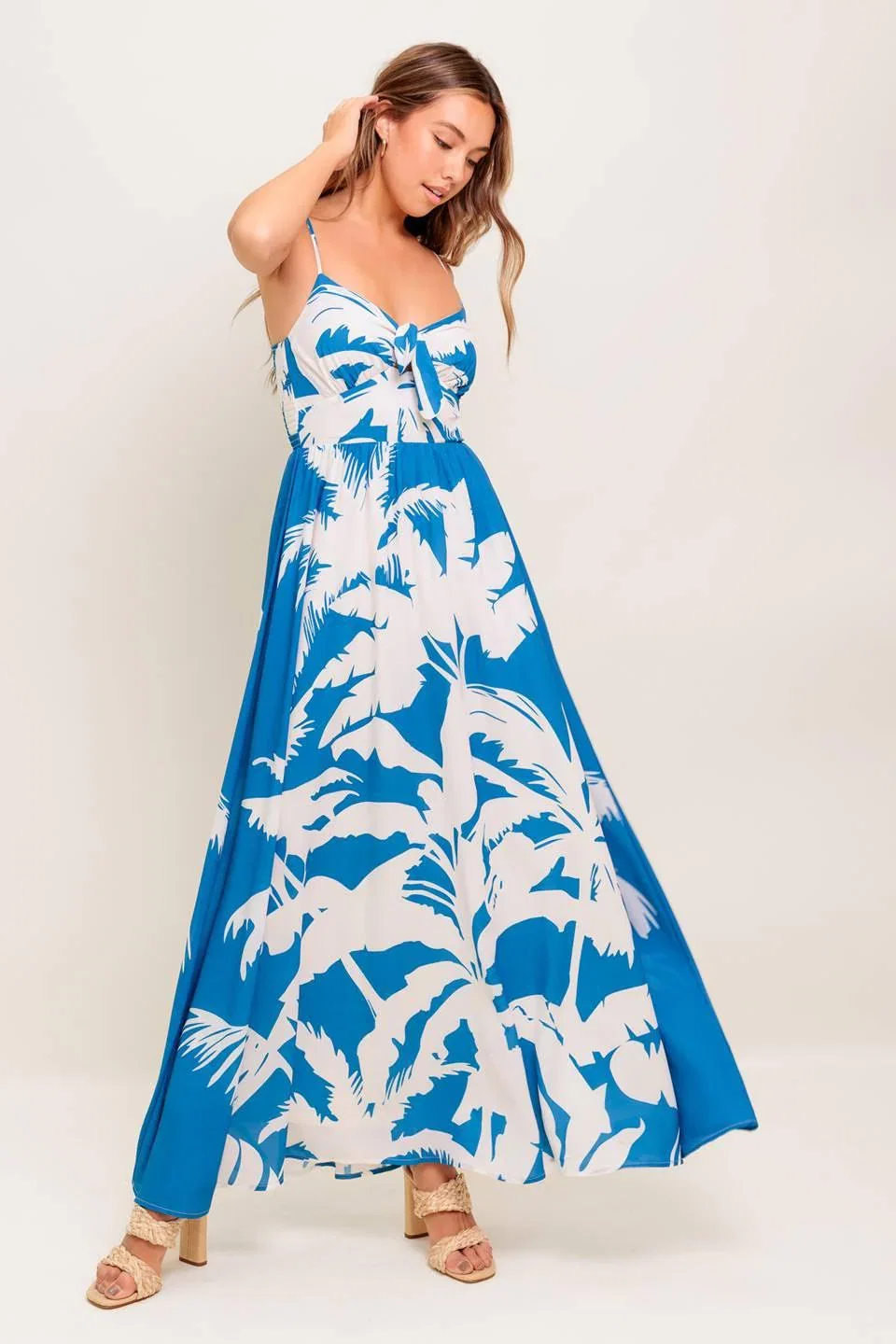 Image of Slow Mornings Navy Woven Maxi Dress