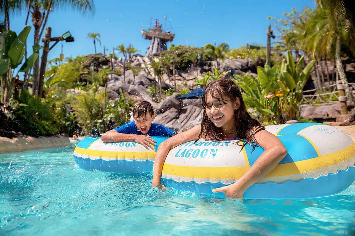 Kids Floating in Lazy River at Disney's Typhoon Lagoon Water Park