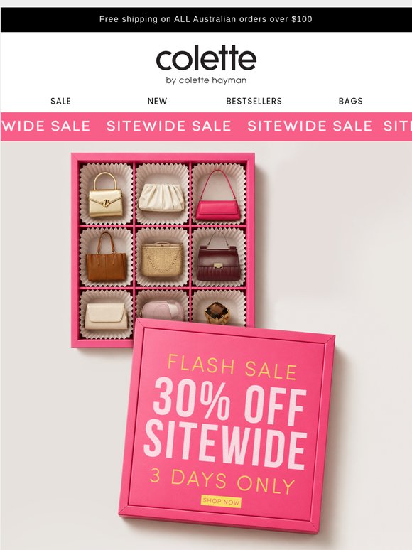 30% off everything. 3 days. Go.