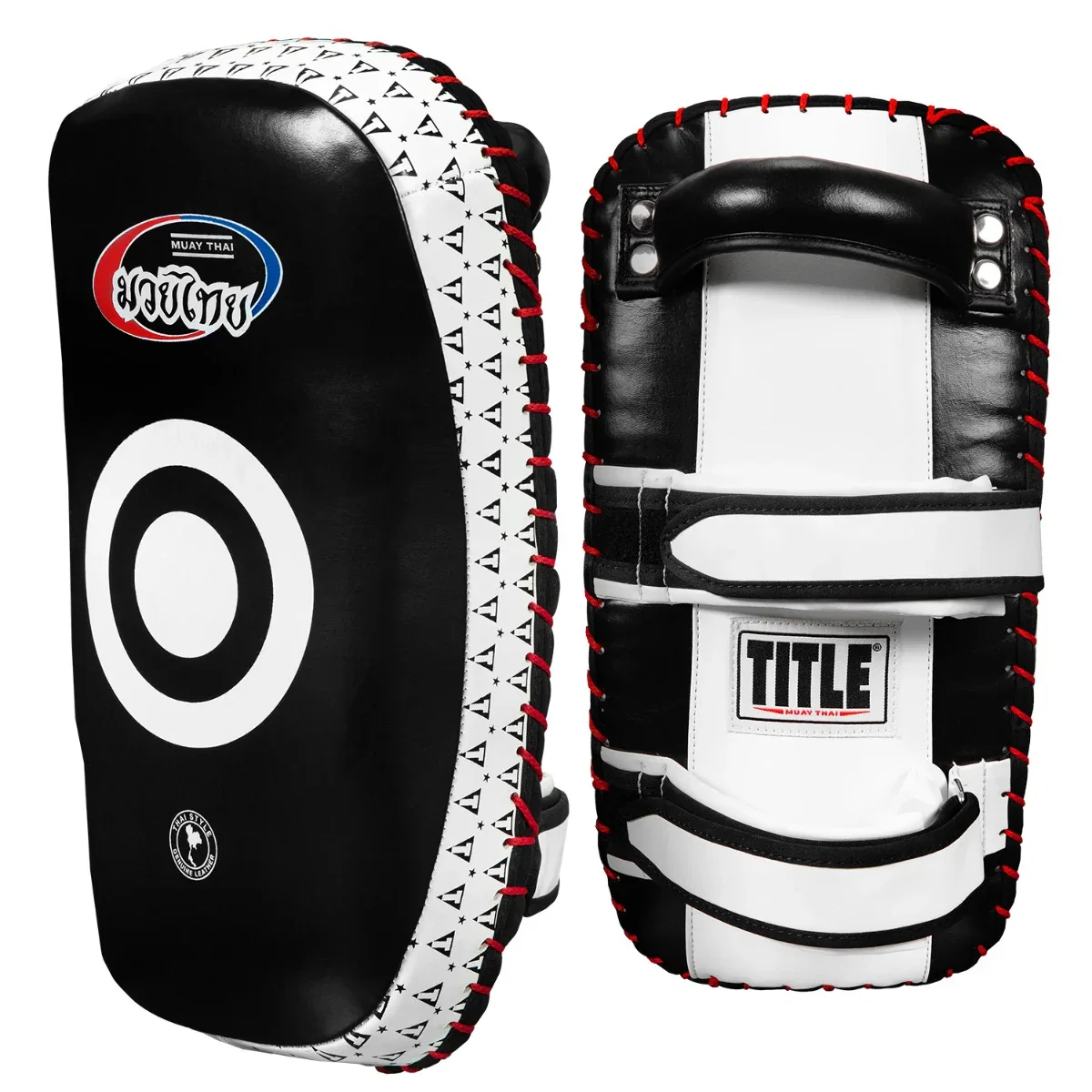 Image of TITLE Muay Thai Leather Contoured Thai Pads (Pair)