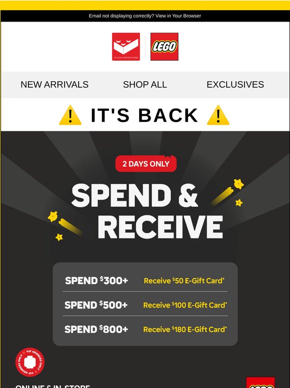 🔥 FREE E-GIFT CARD - Exclusive Spend & Receive Offer Is Back 🔥