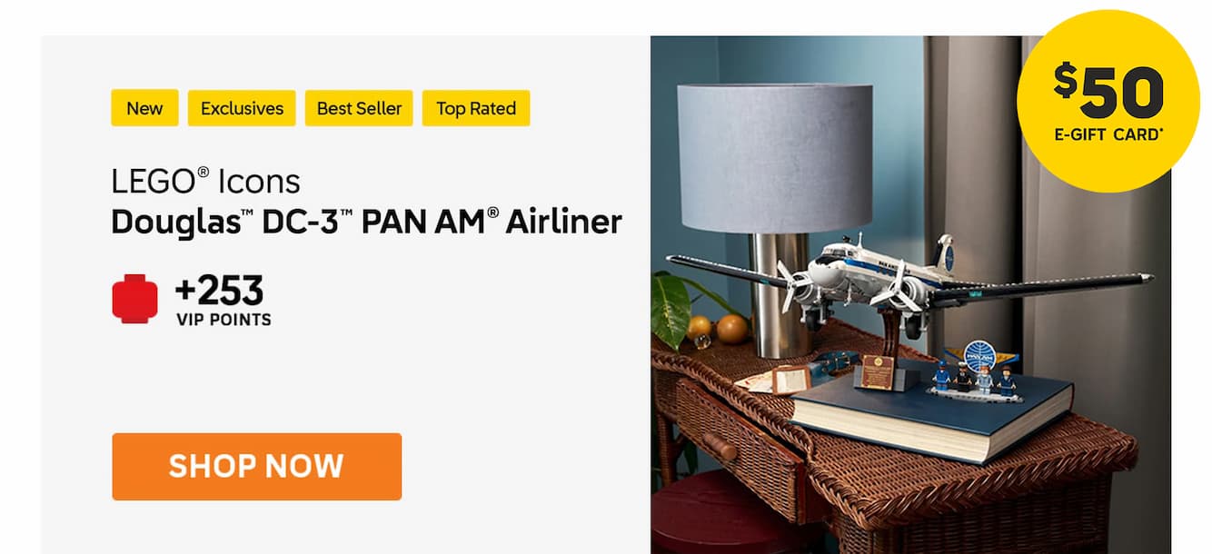 LEGO® Icons Douglas™ DC-3™ PAN AM® Airliner