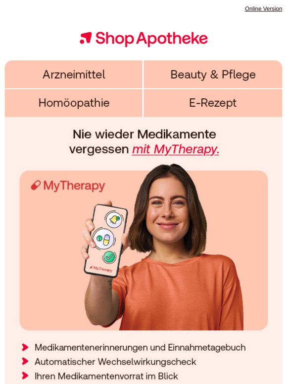 MyTherapy unterstützt Sie bei der Medikamenteneinnahme⏰