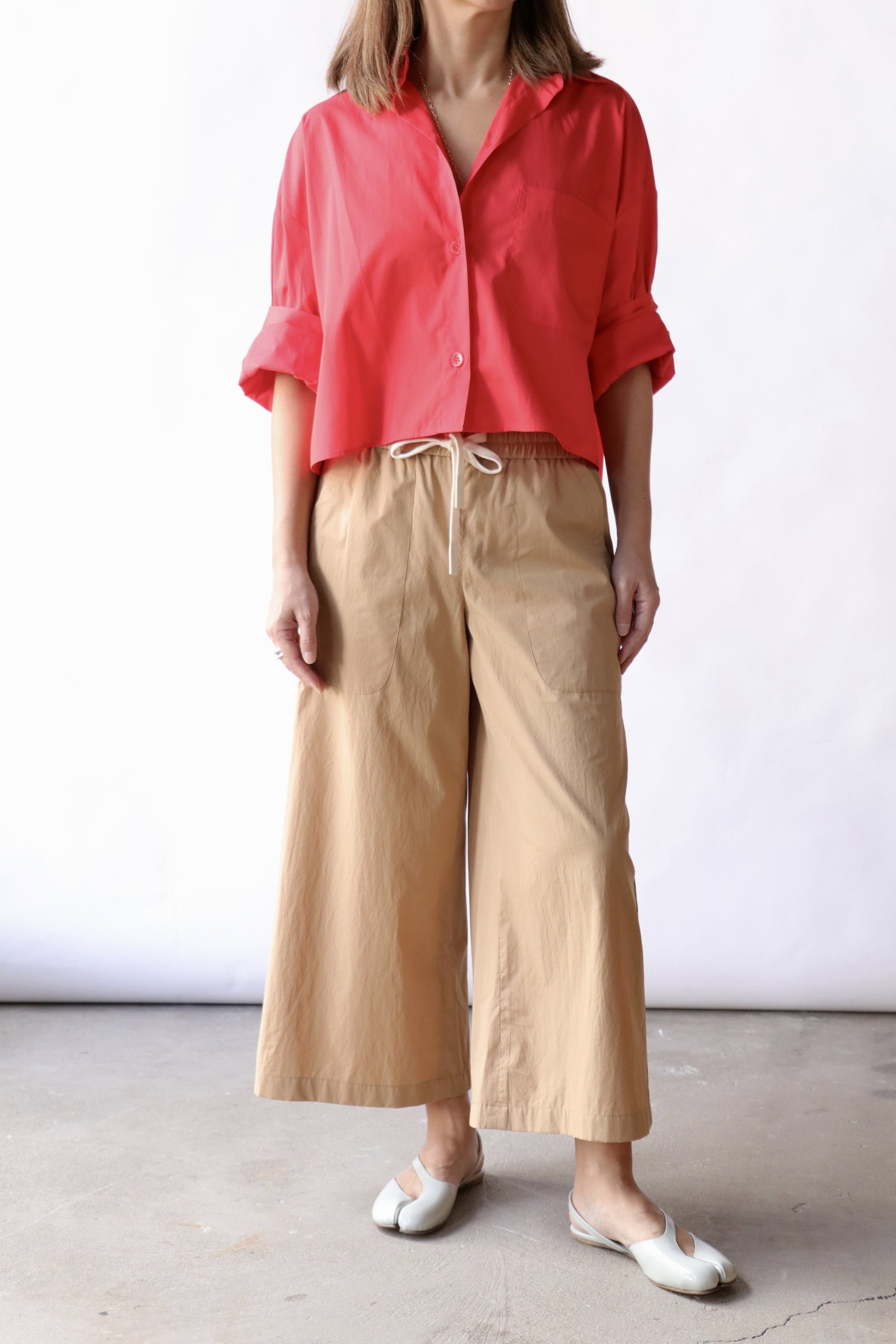 TWP Cropped Main St Pant in Cartouche & Next Ex Shirt in Superfine Cotton Shirting