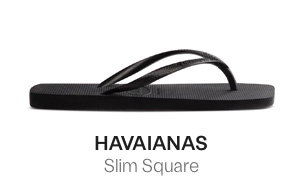 Havaianas Women's Slim Square Flip Flops in Black