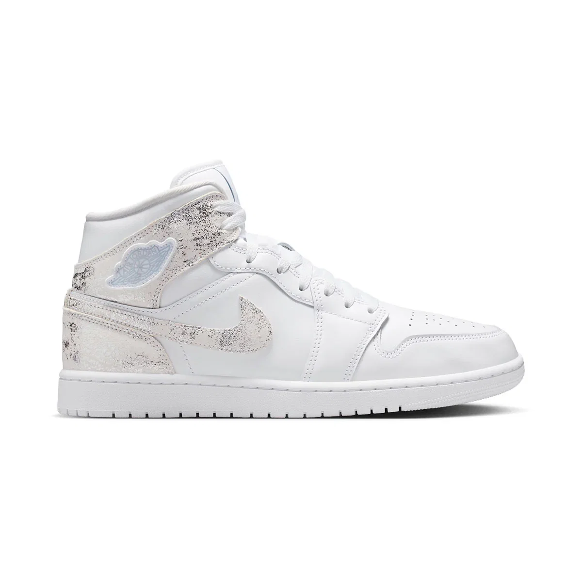 Image of Air Jordan 1 Mid SE 'Distressed White Field Silver' Men's Shoes
