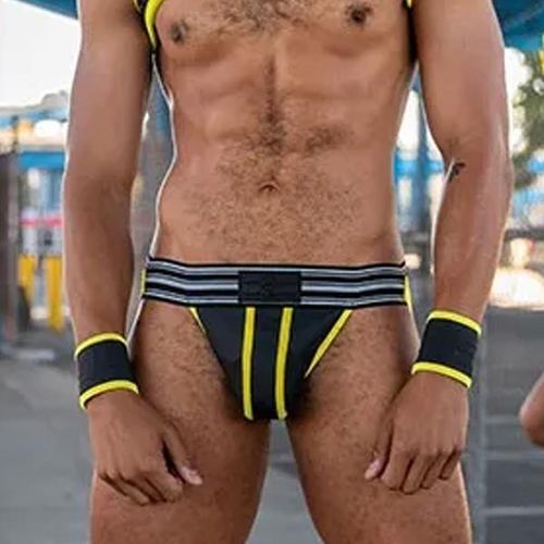 Mr.S Leather FuckGear Jock | Black/Yellow