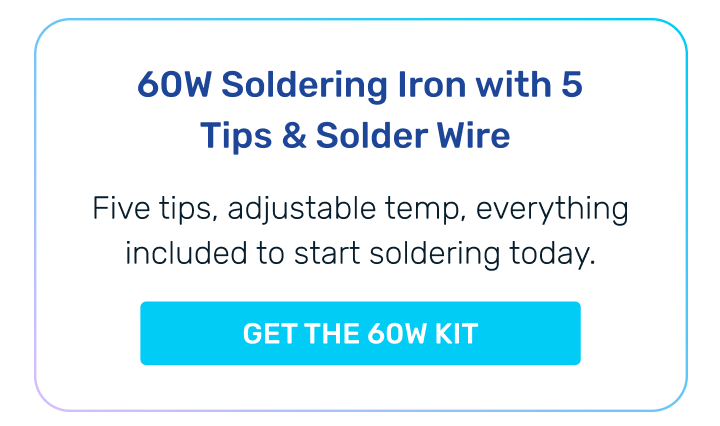 60W Soldering Iron with 5 Tips & Solder Wire