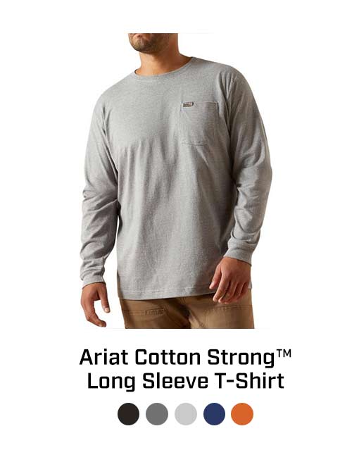 Ariat Cotton STrong Standard Pocket Long Sleeve Tee